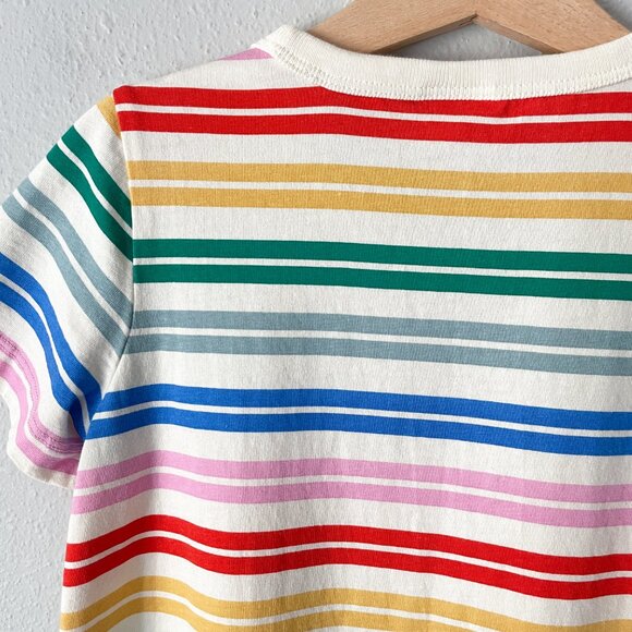 Hanna Andersson Print T-Shirt Dress Rainbow Stripes 8 (130) - Picture 6 of 9